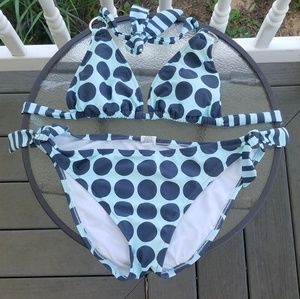 Mossimo Polka Dot and Striped Bikini Size L